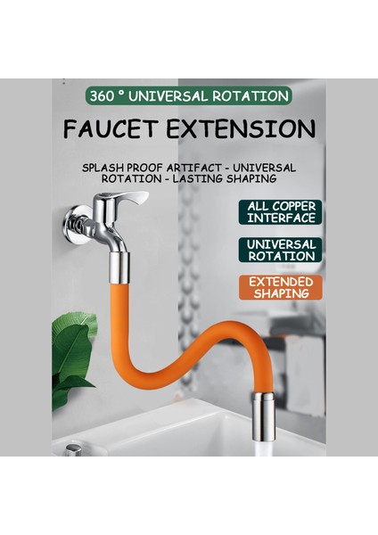 20CM Tarzı Mutfak Banyo Bataryası Uzatma Uzatıcı Dönebilen Uzun Hortum Taşınabilir Evrensel Köpüren Uzatma Tüpü 1 Adet (Yurt Dışından) fiyatları