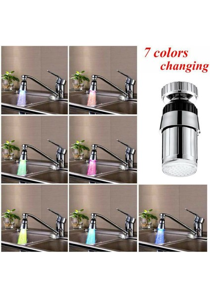 Kırmızı Stil Mutfak LED Bataryalı Musluk Karıştırıcı Ağızlık Su Sıcaklık Kontrolü Sensörlü Döner - (Yurt Dışından) indirimleri