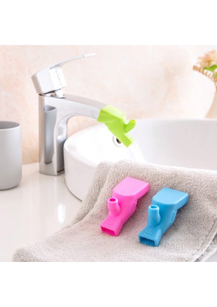 Mavi Stil Pratik Silikon Musluk Uzatıcı Mutfak Banyo Su Musluk Uzatma Su Bataryaları Çocuklar Için El Yıkama Banyo Aksesuarları (Yurt Dışından) modelleri