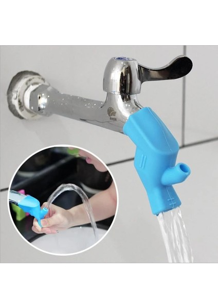 Mavi Stil Silikon Çift Musluk Uzatıcı Su Musluğu Uzatma Filtre Duş Su Musluğu Banyo Musluk Uzatıcı Ev Mutfak Aksesuarları (Yurt Dışından)