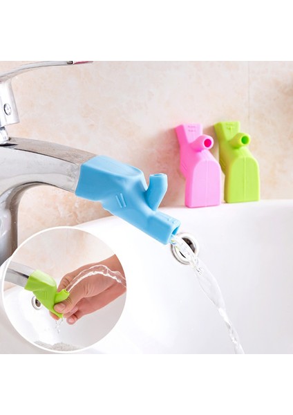 Pembe Tarzı Musluk Uzatıcı Mutfak Banyo Sıçramaya Karşı Su Hane Musluk Esneklik Silikon Uzatıcı - (Yurt Dışından)