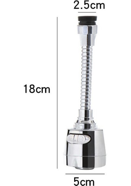L-Paslanmaz Çelik Tarzı Dönebilen Musluk Uzatıcı Duş Başlığı Filtre Banyo Aksesuarı 360 Derece Ayarlanabilir Musluk Başlığı Sıçramaya Karşı Koruyucu Yıkama Araçları (Yurt Dışından)