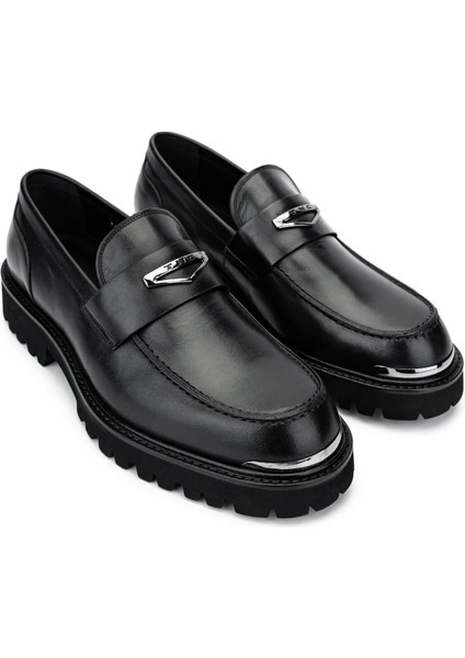 Erkek Hakiki Deri Siyah Deri Loafer Ayakkabı 183 28855 Erk Ayk SK24-25 Sıyah Dr fiyatları