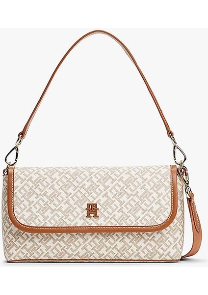 Kadın Bej Monoplay Kapaklı Çapraz Çanta