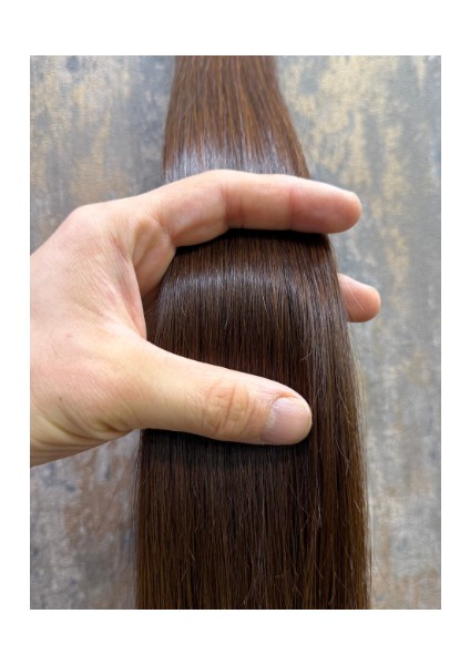 Hair 70CM Dip Uç Bir Açık Kahve(No4) Özbek Saçı ,120GR 200ADET, (100% Gerçek Insan Saçı)