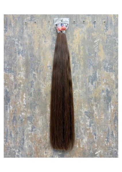 Hair 70CM Dip Uç Bir Açık Kahve(No4) Özbek Saçı ,120GR 200ADET, (100% Gerçek Insan Saçı)