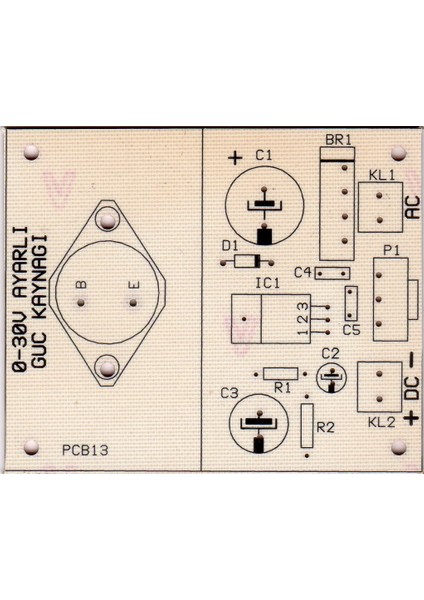 0-30V 1.5A Ayarlı Güç Kaynağı Devresi Ac Giriş Dc Çıkış - Demonte(Montesiz)