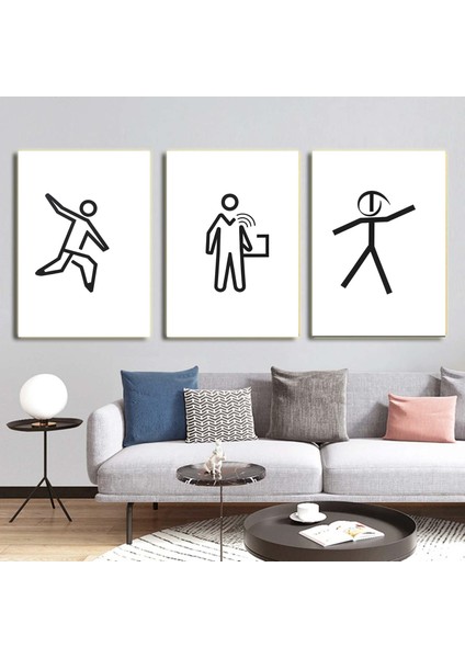 Matisse - Boho - Art Deco - Soyut - Doğa ( 3 Lü Çerçevesiz ) Poster - Afiş - Tablo KR2C01015/