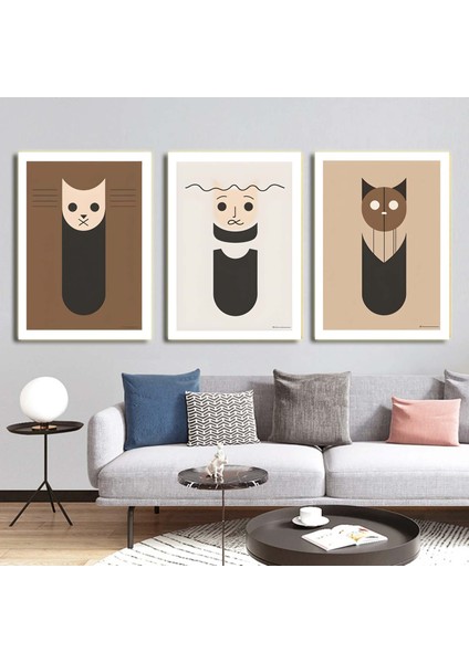 Matisse - Boho - Art Deco - Soyut - Doğa ( 3 Lü Çerçevesiz ) Poster - Afiş - Tablo KR2C01021/