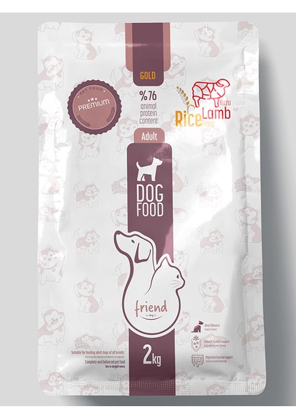 Friend Pet Premium Gold Yetişkin Köpek Maması Kuzulu 2 Kilo %100 Yeme Garantili fiyatları