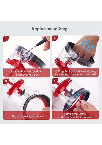 Dust Bin Top Fixed Sealing Ring For Dyson V10SV12 Vacuum Cleaners (Yurt Dışından)