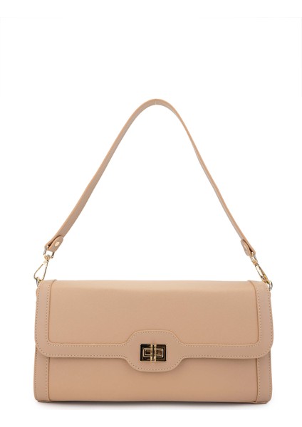 Kadın Vegan Nude Omuz Çanta 600 6204 Bn Cnt SK24-25 Nude Cvl