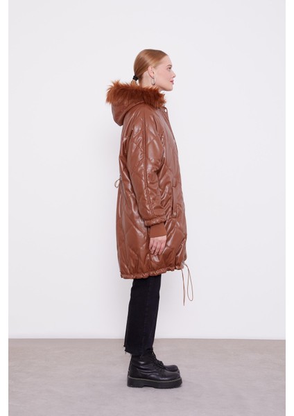 Taba Kapitone Kapüşonlu Mont modelleri