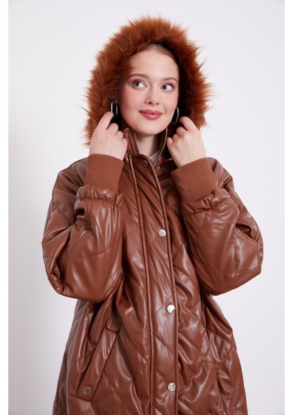 Taba Kapitone Kapüşonlu Mont fırsatları