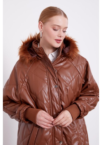 Taba Kapitone Kapüşonlu Mont indirimleri