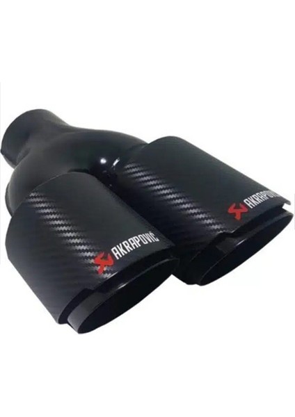 100 mm. Çiftli Sol Akrapoviç Içi Siyah Egzoz Başlığı Eksoz Kafası Egsoz Çift 100 mm Karbon