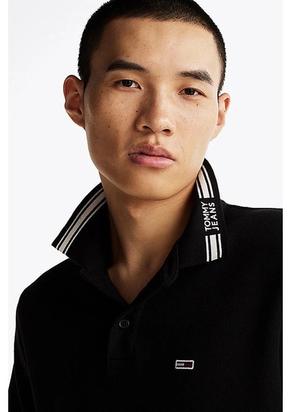 Erkek Siyah Regular Fit Polo Yaka T-Shirt fırsatları