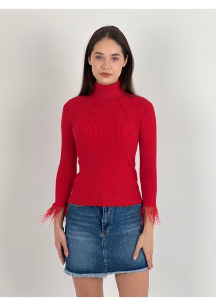 Boğazlı Uzun Kollu Kadın Triko Kazak Women Knitwear modelleri