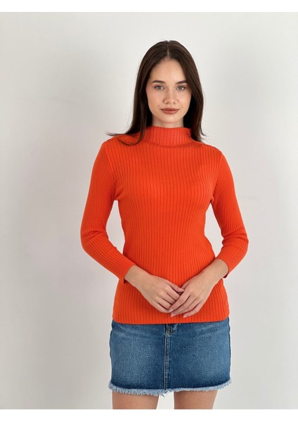 Boğazlı Uzun Kollu Long Sleeve Kadın Triko Kazak Women Knitwear indirimleri