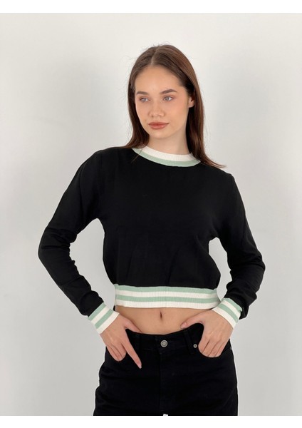 Uzun Kollu Long Sleeve Crop Kadın Kazak Women Knitwear