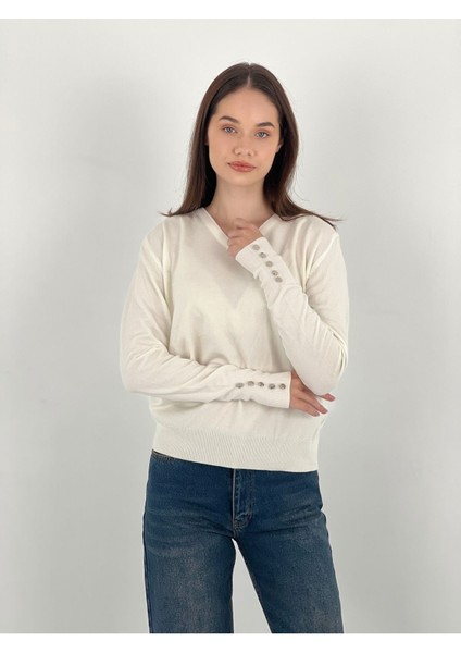 Uzun Kollu Long Sleeve V Yaka V-Neck Kadın Triko Kazak Women Knitwear modelleri