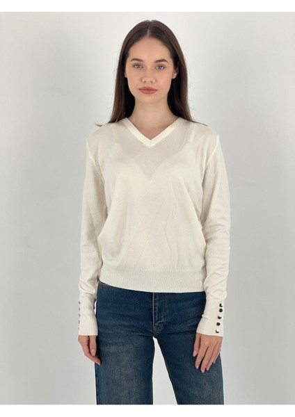 Uzun Kollu Long Sleeve V Yaka V-Neck Kadın Triko Kazak Women Knitwear fırsatları