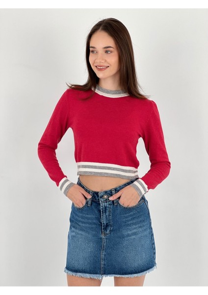 Uzun Kollu Long Sleeve Crop Kadın Kazak Women Knitwear fırsatları