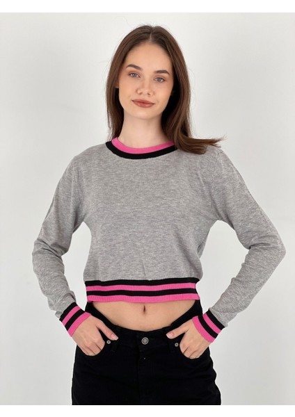 Uzun Kollu Long Sleeve Crop Kadın Kazak Women Knitwear
