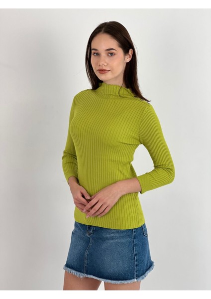 Boğazlı Uzun Kollu Long Sleeve Kadın Triko Kazak Women Knitwear fırsatları
