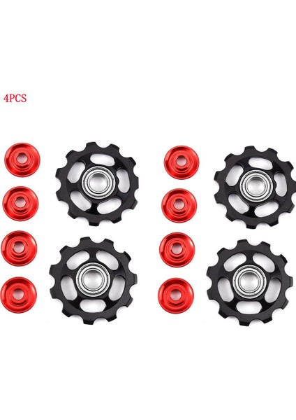 4-Siyah Stil T Ultralight Mtb Alüminyum Alaşımlı Bisiklet Rulmanı Jockey Tekerlek Arka Vites Kıvraklığı Makaraları Bisiklet Makara Tekerlek Bisiklet Aksesuarları (Yurt Dışından)