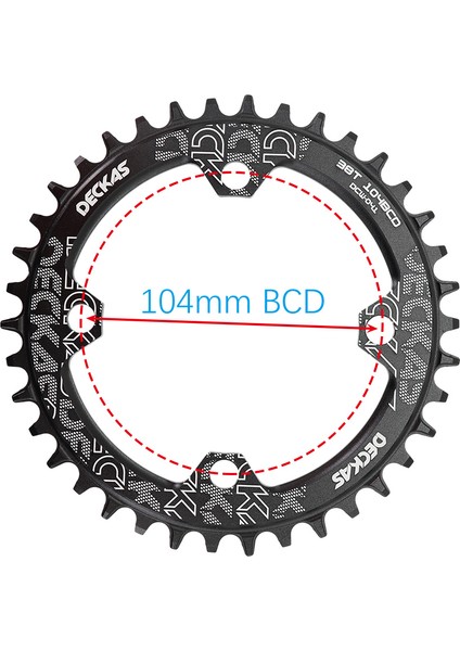Siyah Stil 40T Deckas Yuvarlak Bisiklet Zinciri 104BCD T Dişli Mtb Bisiklet Dağ Bisikleti Zincir Halkası Zincir Çarkı 104 Bcd (Yurt Dışından)