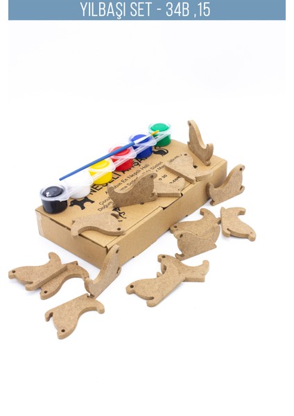 Yılbaşı Süsü Çocuk Okul Öncesi Etkinlik Yılbaşı Ağacı Dekoru Çocuk Odası Ahşap Oyuncak Boyama