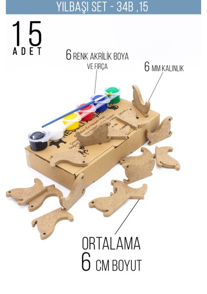 Yılbaşı Süsü Çocuk Okul Öncesi Etkinlik Yılbaşı Ağacı Dekoru Çocuk Odası Ahşap Oyuncak Boyama fiyatları