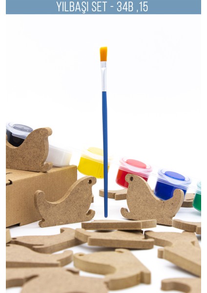 Yılbaşı Süsü Çocuk Okul Öncesi Etkinlik Yılbaşı Ağacı Dekoru Çocuk Odası Ahşap Oyuncak Boyama fırsatları