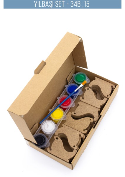 Yılbaşı Süsü Çocuk Okul Öncesi Etkinlik Yılbaşı Ağacı Dekoru Çocuk Odası Ahşap Oyuncak Boyama indirimleri