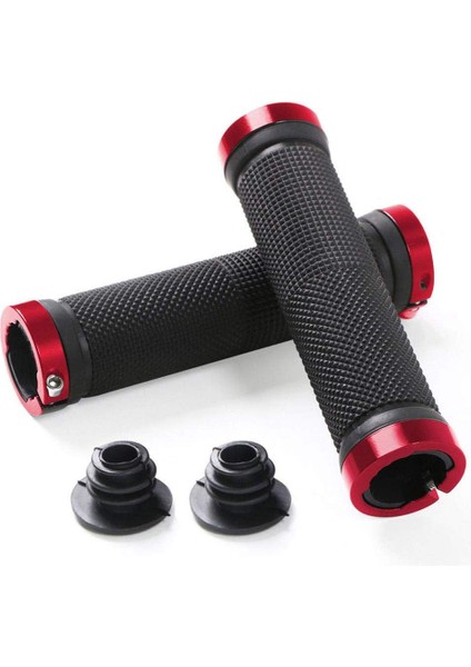 Siyah Kırmızı Stil C Bisiklet Tutacakları Mtb Ultra Hafif Dağ Bisikleti Direksiyon Tutacağı Kaymaz Şok Emici Çift Kilitleme Bisiklet Tutacakları (Yurt Dışından)