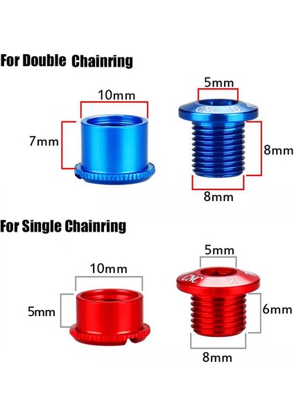 5 Adet-Yeşil-8.5mm Tarzı Litepro Bisiklet Zincir Civataları Tek Çift Üçlü Hız Dıştan Dişli Vidalar Bisiklet Orta Göbek ve Zincir Dişlisi Için Uygun (Yurt Dışından)