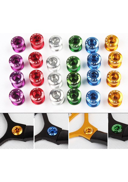 5 Adet-Yeşil-8.5mm Tarzı Litepro Bisiklet Zincir Civataları Tek Çift Üçlü Hız Dıştan Dişli Vidalar Bisiklet Orta Göbek ve Zincir Dişlisi Için Uygun (Yurt Dışından)