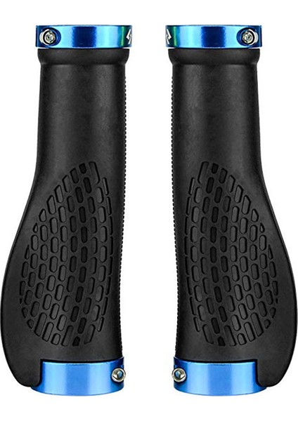 Mavi Bir Stil Kaymaz Kauçuk Bisiklet Tutacakları Dağ Bisikleti Kilitli Bisiklet Sap Tutacakları 2~2.5cm Mtb Yol Bisikleti Kaymaz Tutacakları (Yurt Dışından)