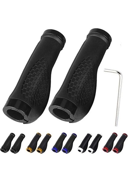 Mavi Bir Stil Kaymaz Kauçuk Bisiklet Tutacakları Dağ Bisikleti Kilitli Bisiklet Sap Tutacakları 2~2.5cm Mtb Yol Bisikleti Kaymaz Tutacakları (Yurt Dışından)