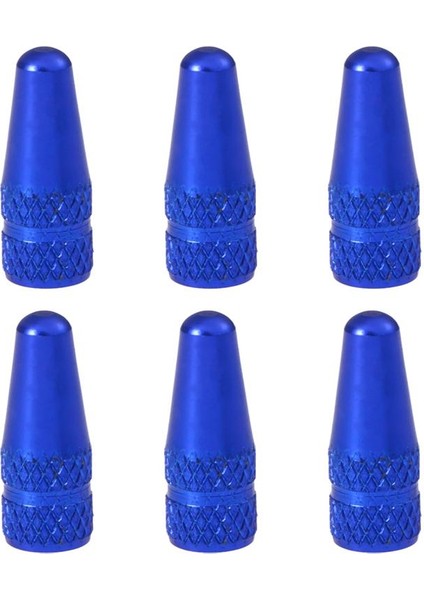Mavi 6 Adet Tarzı Mtb Yol Bisikleti Dağ Bisikleti Lastik Hava Valfı Kapakları - 6 Adet (Yurt Dışından)