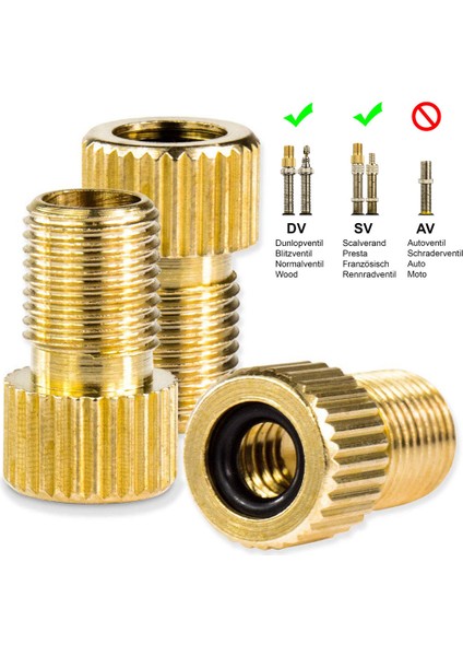 3pc Tarzı Yüksek Bisiklet Valf Adaptörü Dv, Sv Dunlop, Fransız Valf ile Av Araç Valfi ve Yıkama Için Bisiklet Aksesuarları Pcs (Yurt Dışından)