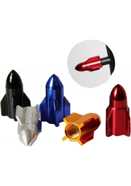 Huoxunshopc 1pc Rastgele Renk Stili Yeni Kask Valf Toz Kapak Alüminyum Alaşım Roket Şekil Yol Bisikleti Motorlu Bisiklet Araba Lastik Tekerlek Jant Gövdesi Hava Valf Toz Geçirmez Kapaklar (Yurt Dışından) fırsatları