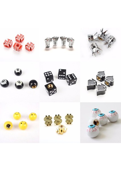 No.9 Tarzı 4 Parça Bisiklet Lastik Vana Kapakları Çeşitli Şekilli Bisiklet Tekerlek Lastik Vana Kapağı Otomatik Kamyon Toz Geçirmez Hava Geçirmez Kapaklar Lastik Setleri (Yurt Dışından) modelleri