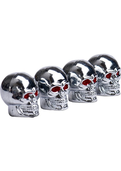 4 Adet Tarzı Yaratıcı Kafatası Araba Valf Kapakları - Araba Tekerlek Valf Kapağı, Bisiklet, Kamyon Için Hava Gövdesi Kapakları Toz Kapağı (Yurt Dışından)