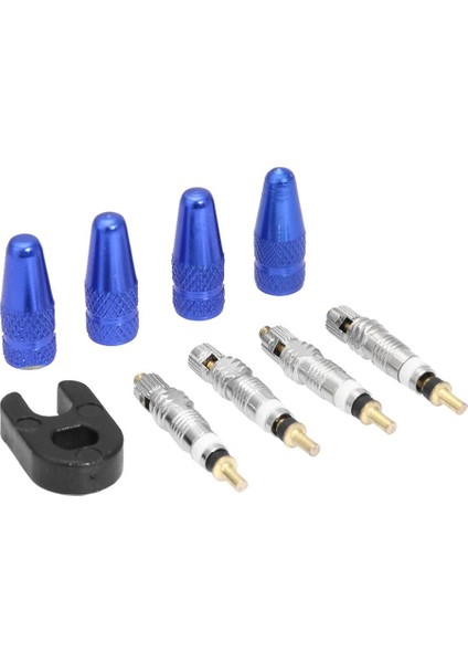 Mavi Set Stili 4 Adet Tekerlek Alüminyum Alaşım Vana Toz Kapakları Koruyucu Bisiklet Presta Kap Toz Geçirmez Bisiklet Aksesuarları (Yurt Dışından)