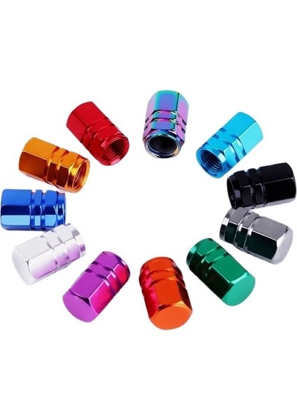 4pcaltın Stil 4 Adet Alüminyum Araç Lastik Valf Kapakları Altıgen Alaşım Vana Gövdesi Kapağı Hava Toz Kapağı Lastik Valf Kamyon Bisiklet Tekerlek Jant Valf Gövdesi Kapak (Yurt Dışından) fiyatları