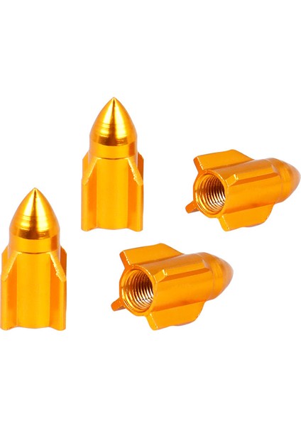 Altın 4 Adet Tarzı Bisiklet Schrader Vana Kapağı Roket Şekilli Lastik Nozül Adaptörü Av Kapak Eloksal Alaşımlı Kapak Döngü Valf Parçaları (Yurt Dışından) modelleri