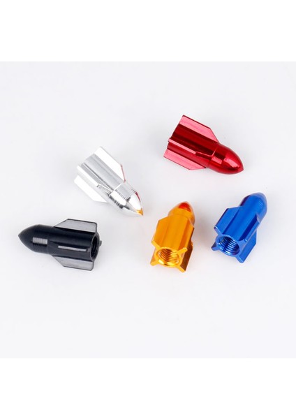 Altın 4 Adet Tarzı Bisiklet Schrader Vana Kapağı Roket Şekilli Lastik Nozül Adaptörü Av Kapak Eloksal Alaşımlı Kapak Döngü Valf Parçaları (Yurt Dışından) indirimleri