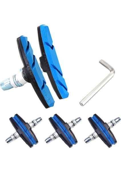 2 Mavi 1 Takım Stili Uzun Süreli Performans Için Dayanıklı Bisiklet Sessiz Fren Pedalları V Fren Tutucu Pedallar Ayakkabı Blokları Kauçuk Pedalar (Yurt Dışından)